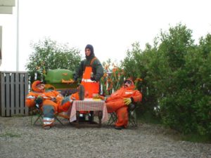 Heimamenn leggja mikinn metnað í skreytingar á hátíðinni.