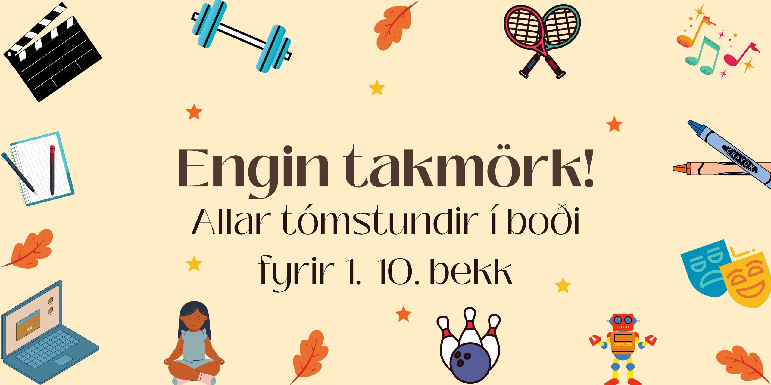 Aðalmynd fyrir “Engin takmörk á frístundastarfi barna og ungmenna í 1.-10. bekk Auðarskóla”