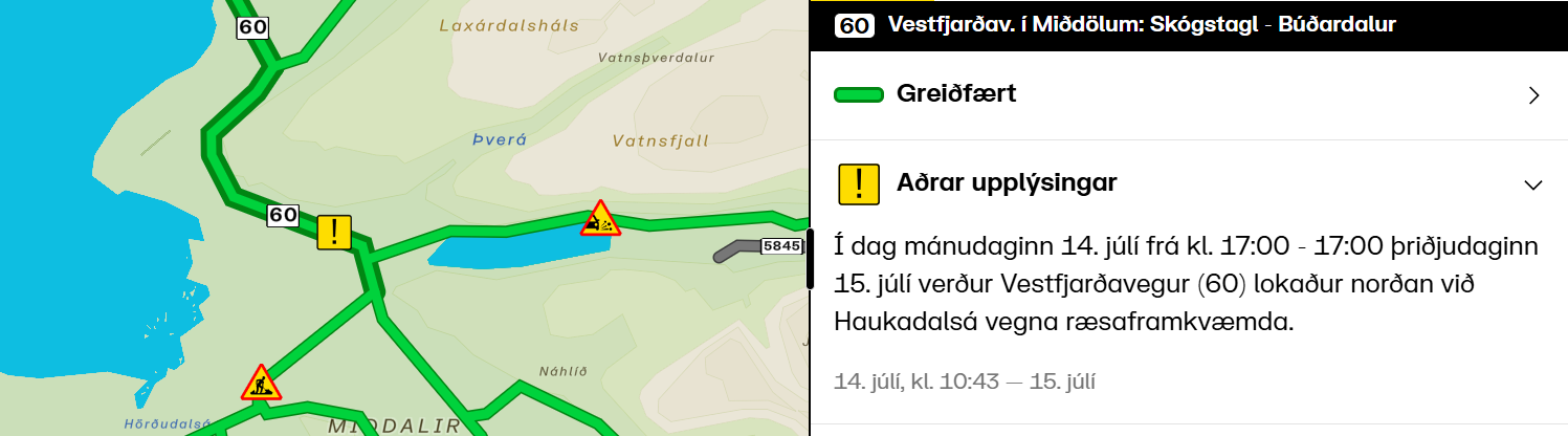 Af vef Vegagerðarinnar