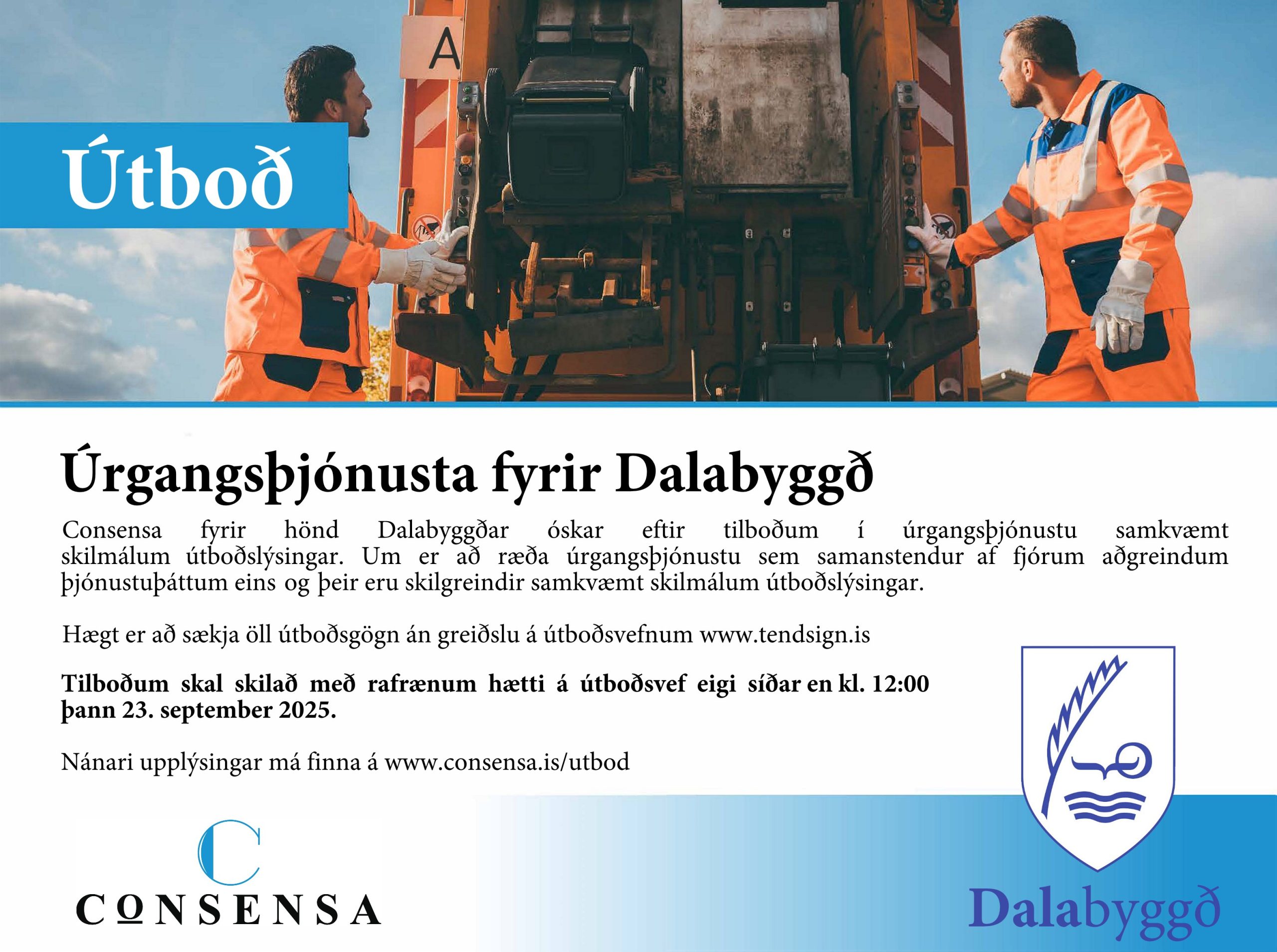 Aðalmynd fyrir “Útboð – Úrgangsþjónusta fyrir Dalabyggð”